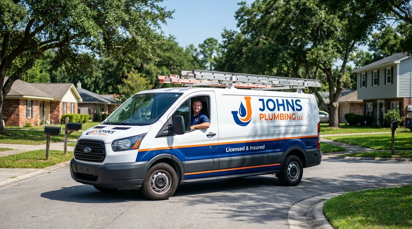 Johns Plumbing LLC service van in Little Ferry, NJ