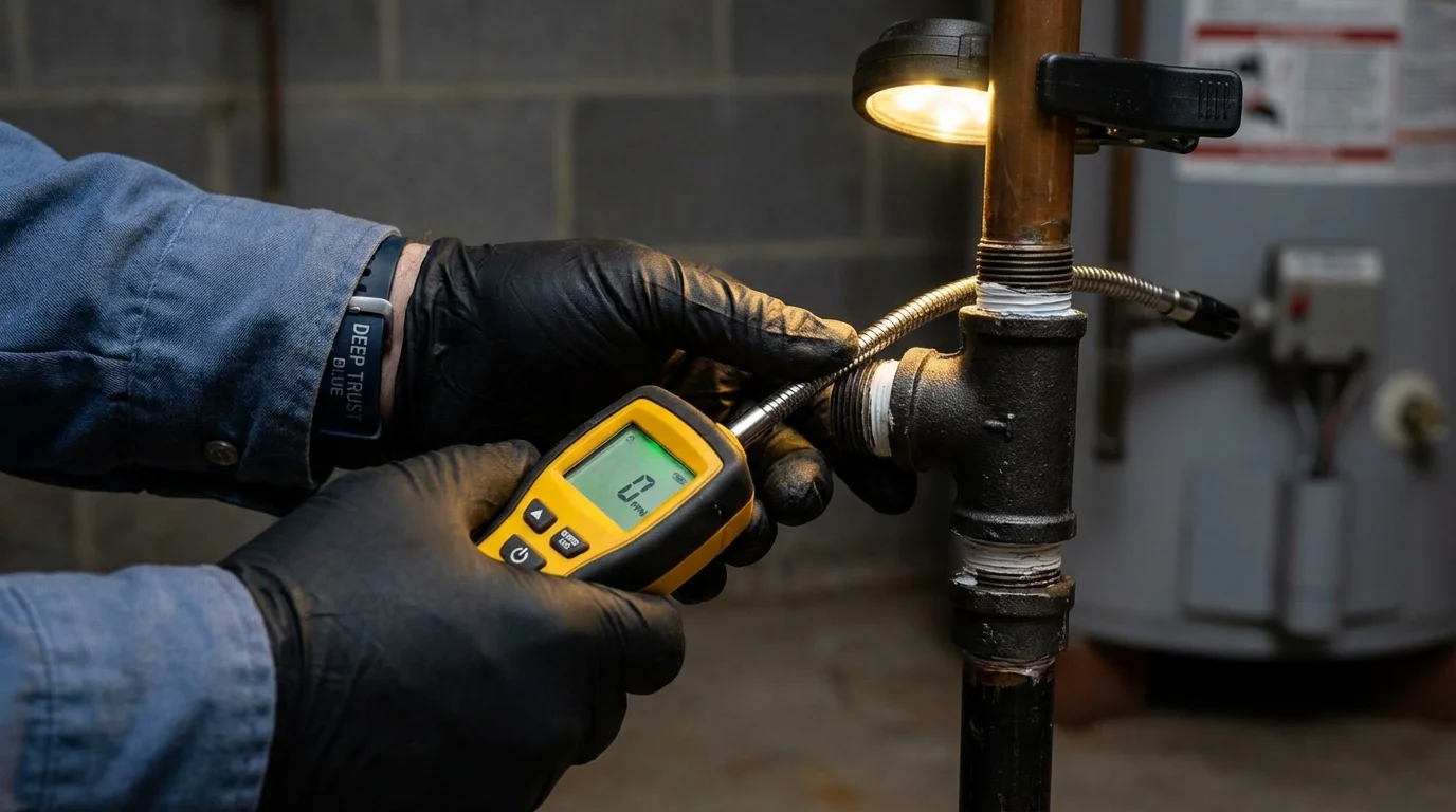 Gas leak detection with electronic sniffer by Johns Plumbing LLC in Little Ferry